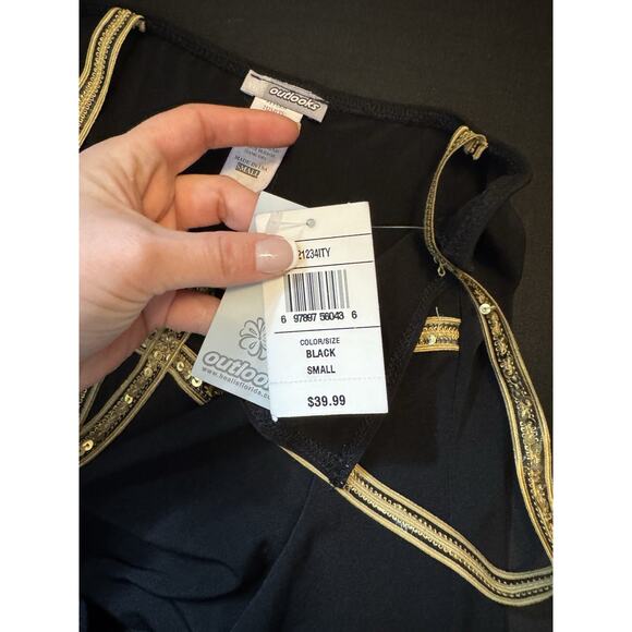 Outlooks Strapless Top Black Small NEW 90s Y2K Asymmetrical Whimsigoth Fairy - Picture 11 of 15